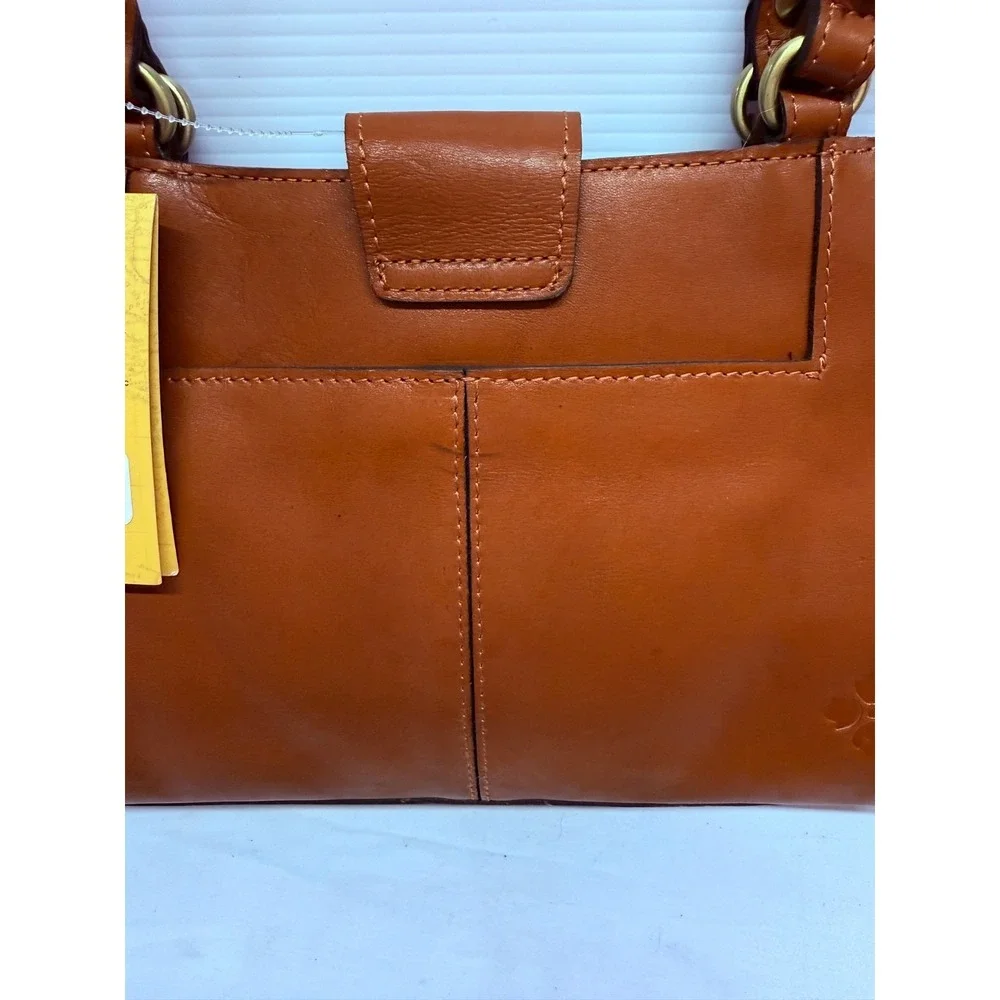 Patricia Nash Rosina‎ Tooled Metallic GOLD LEATHER  Satchel PURSE Tan NWT